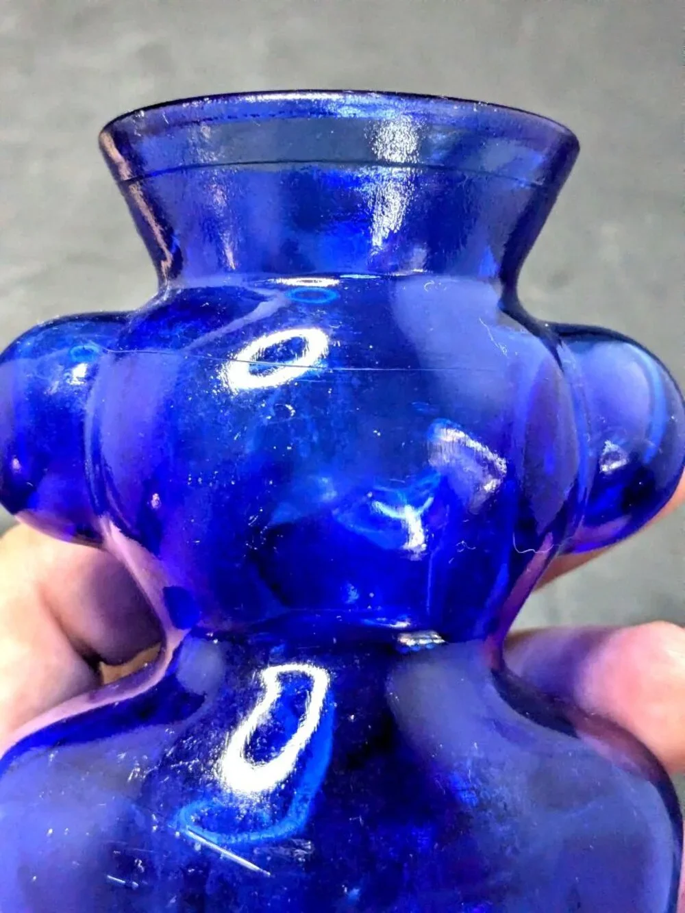 Vintage Cobalt Blue Glass Koala Bear Bud Vase 1950s Maryland Glass Corporation